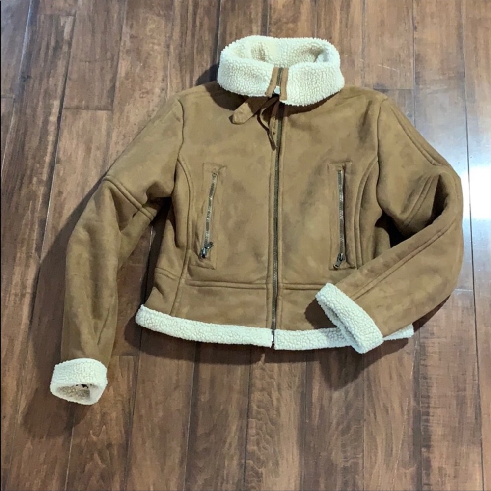 Levi’s red tab tan sherpa lined coat